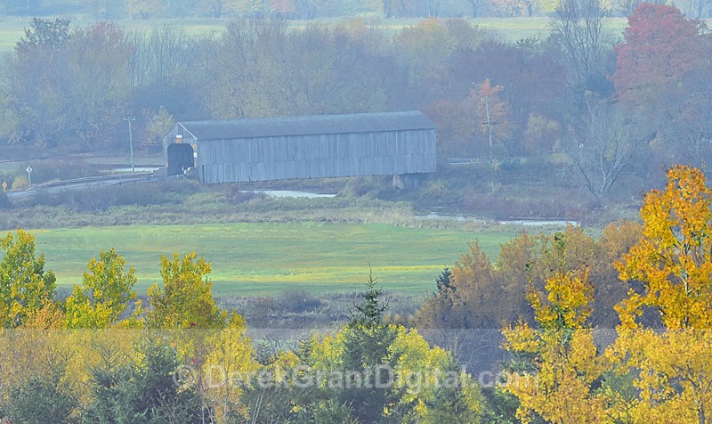 Bloomfield Creek Covered Bridge New Brunswick Autumn Foliage - Covered Bridges of New Brunswick