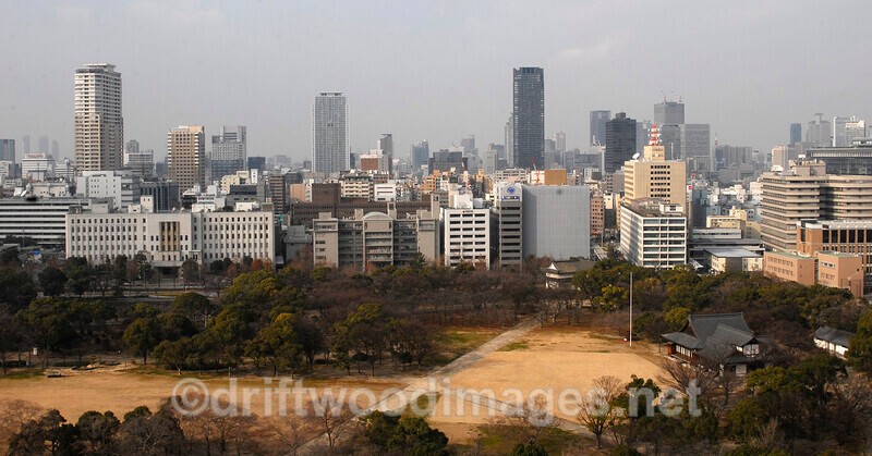 Japan Osaka Japan city centre view from castle - Japan