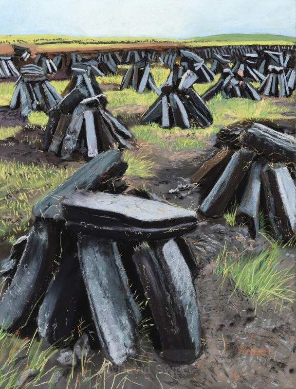 Drying Turf - Sliabh Beagh Way - Paintings