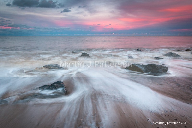 Caister Beach - Rocks In Sea At Autumn - 2021