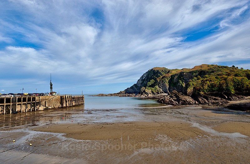 Outer Ilfracombe Harbour with the statue of Verity on the left - Devon Misc