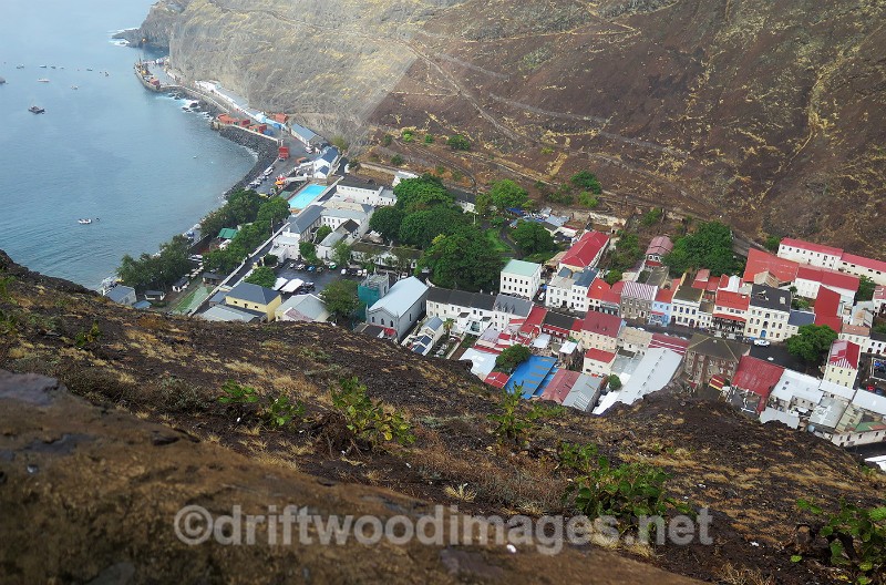 St Helena Jamestown town from above - St Helena, South Atlantic Ocean