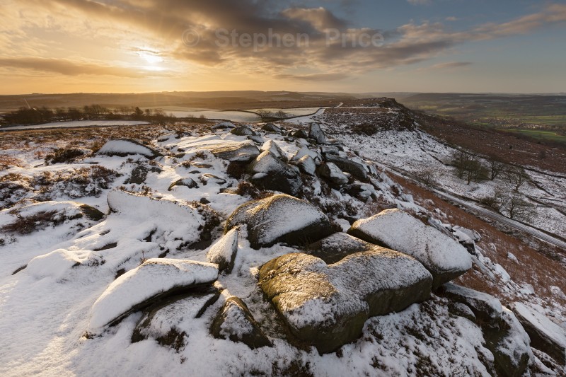 Curbar Edge Winter Sunrise | Peak District Snow