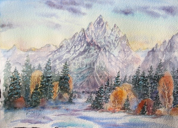 Majestic Mountains - Watercolor