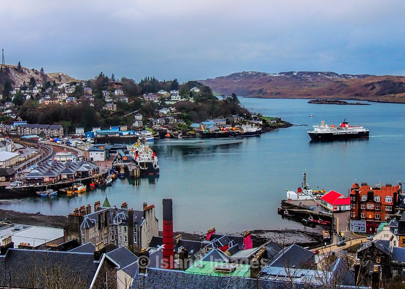 Oban Harbour as seen from McCaigs Tower - Oban