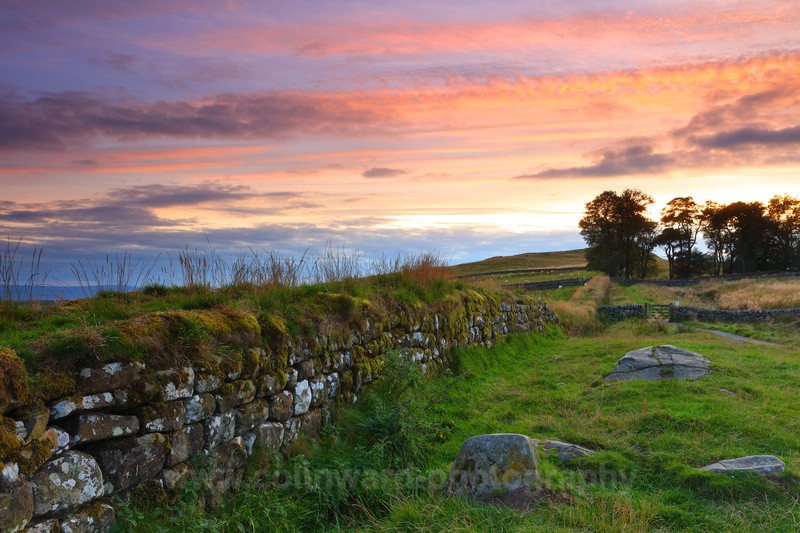 Sun setting at Steel Rigg, Hadrians Wall          ref  5509 - Northumberland