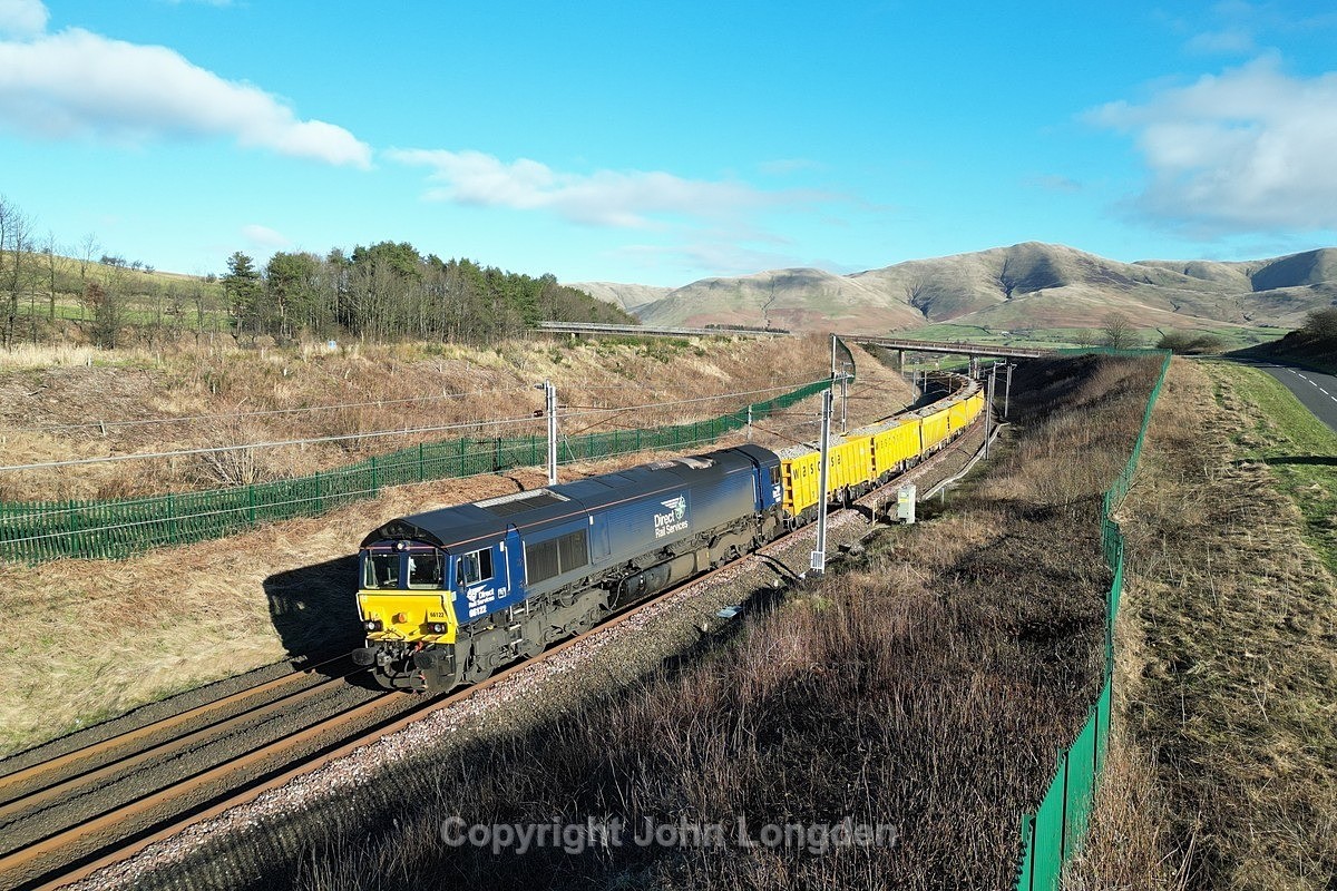 JL - 30.1.24 66122 6K06 Shap - Crewe, Beckfoot - West Coast Main Line (north to south)