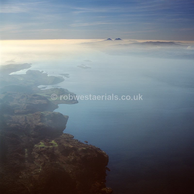 Sound of Jura from above the Inner Hebrides island of Lunga in Scotland