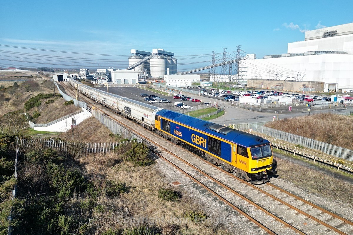 JL - 4.3.24 60085 6N87 Lynemouth - Tyne Dock, Lynemouth South - Blyth & Tyne (north to south)