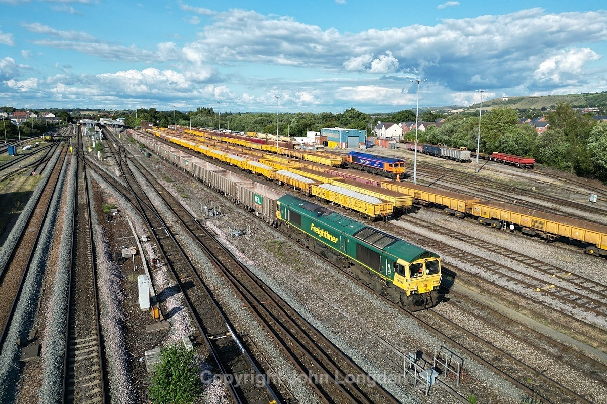 JL - 19.7.23 66591 6V12 Woking Down Yard - Merehead, Westbury - Elsewhere on the network