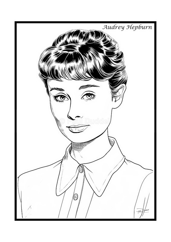 Audrey Hepburn Film Movie Poster Fine Art Print by Paul Duddell-Whispers & Strokes