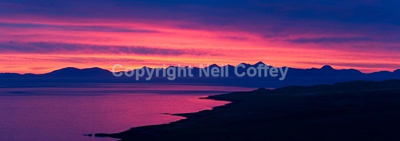 The Outer Hebrides from The Isle Of Skye - Panoramic format