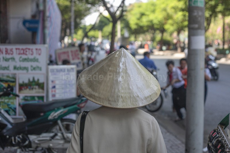 Woman wearing conical hat in Cambodia. - Cambodia - People, Places and Wildlife