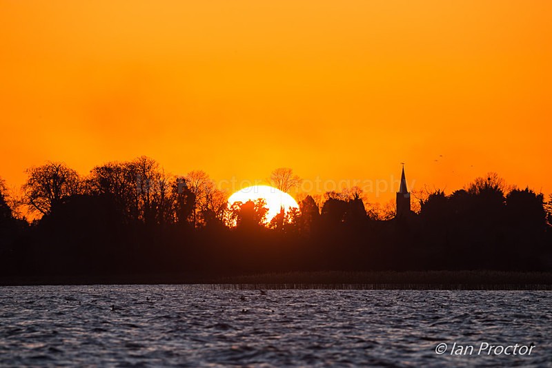 Setting Sun and Church Steeple - County Armagh