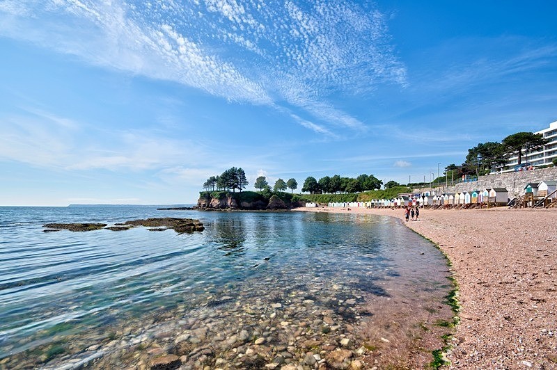 TQ151 - Early Morning at Corbyn Head Beach in Torquay - Greetings Cards Torquay (Separate galleries for Cockington plus Meadfoot and Ansteys)