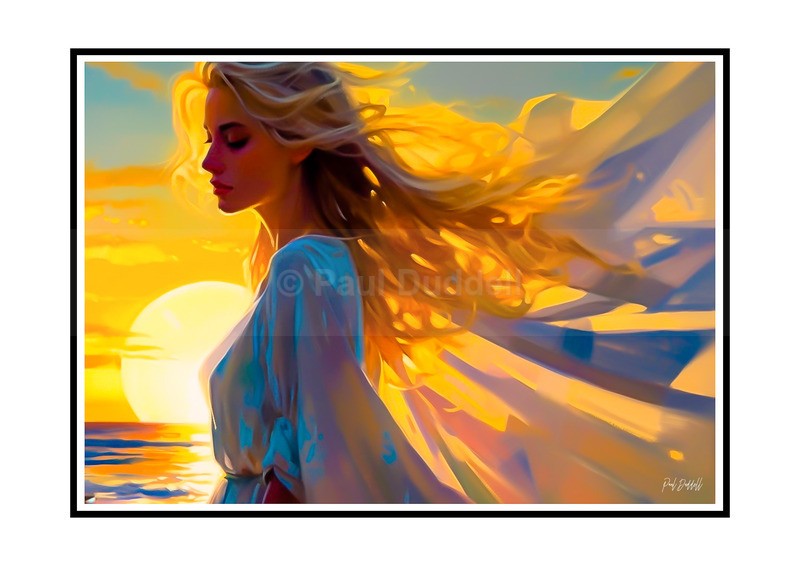 Love on Location, Bride on The Beach Paintings by Paul Duddell, Whispers & Strokes - Artist, Painter, and Photographer