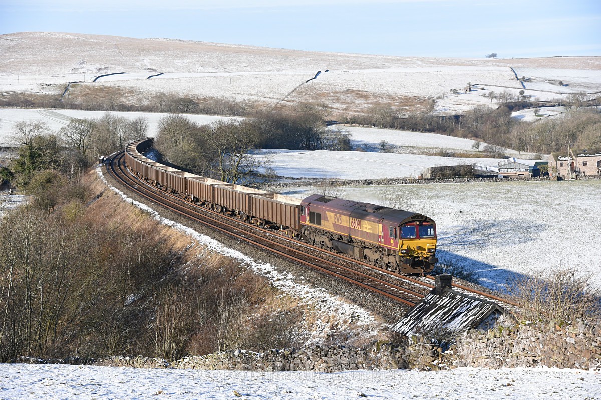JL - 7.2.18 66091 6E95 Kirkby Thore - Hull Coal terminal, Smardale - Smardale