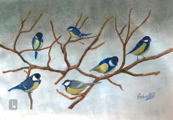 Blue tits on the branch - Winter exhibition 2022