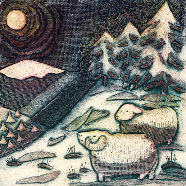 Under a Winter Sky - Collagraphs