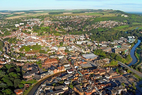 Lewes East Sussex aerial photographs by Russ Oliver at airscapes.co.uk