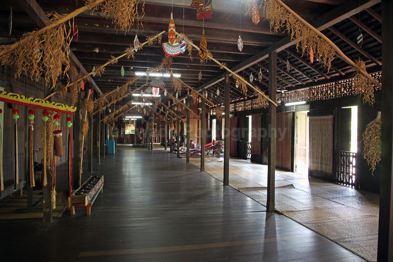 Inside a Longhouse in Sarawak in Borneo by ian wade