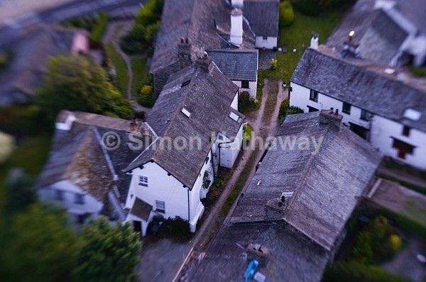 Troutbeck Bridge Houses - English Lake District from Hot Air Balloon