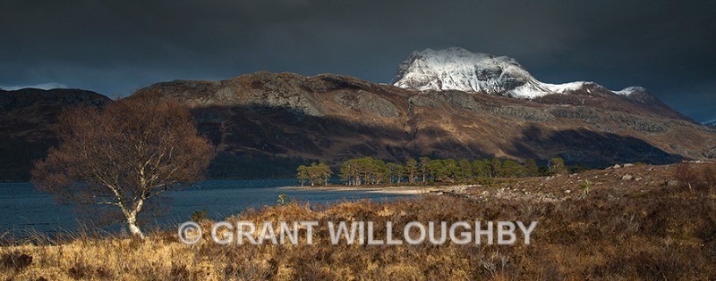 Slioch and Loch Maree Panorama (three stitch panorama with PC-E lens) - Panorama