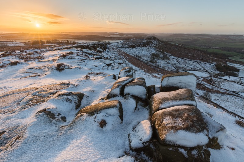 Peak District Winter Photos | Curbar Edge Sunrise Snow
