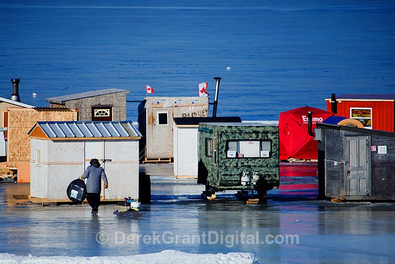 Renforth Ice Fishing Shacks Rothesay New Brunswick Canada