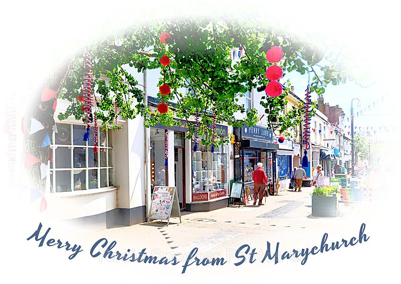 4 left TQ189 Xmas Card  - St Marychurch xmas card - XMAS CARDS Torquay St Marychurch, Babbacombe and Cockington