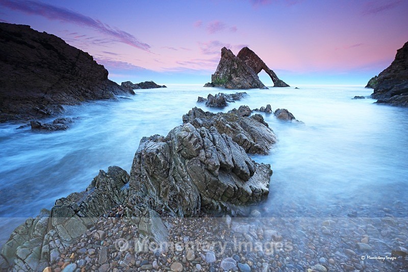 Bow fiddle rock high tide at dusk - At the waters edge gallery