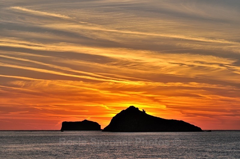 Sunrise over Thatcher Rock and The Orestone - Meadfoot Beach Torquay