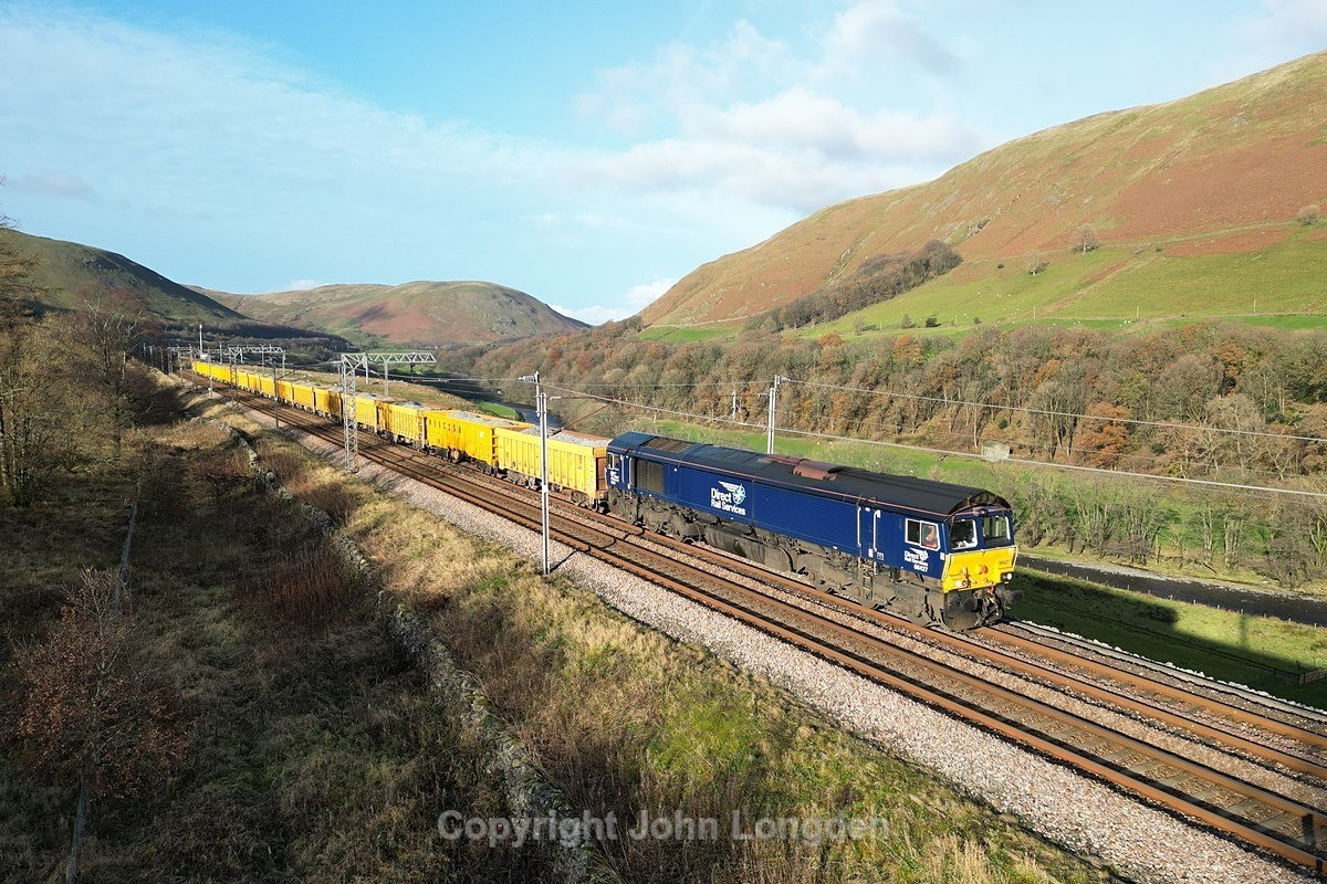 JL - 21.11.23 66427 6K06 Shap - Crewe, Lune Gorge - West Coast Main Line (north to south)