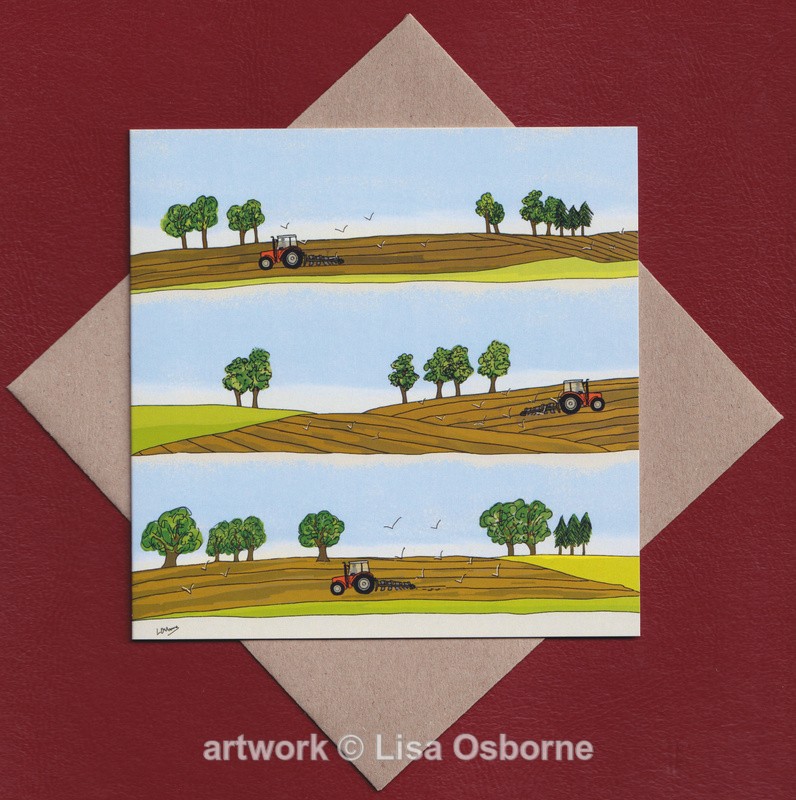 Ploughing greetings card - Cards