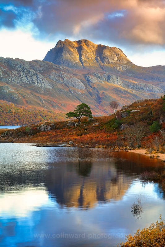 Silach Towering over Loch Maree.    ref 1024 - Scotland