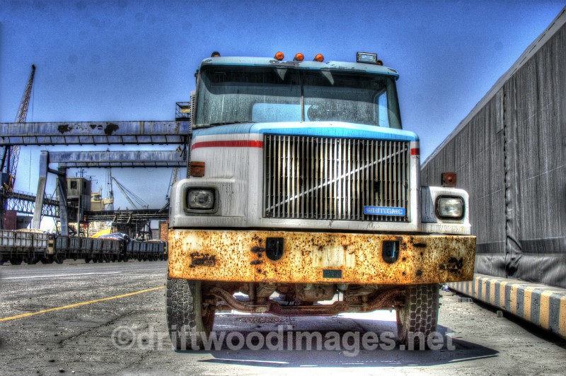 Namibia Walvis Bay desert White GMC truck HDR - High Dynamic Range pictures