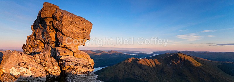 Loch Long and The Firth of Clyde from The Cobbler, Argyll & Bute - Panoramic format