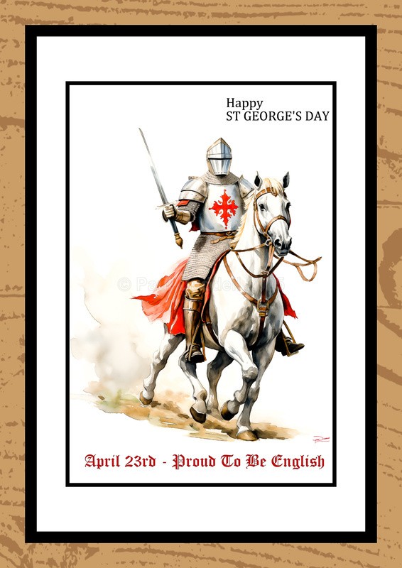 St George's Day Watercolour Paintings - Proud To Be English by Artist Paul Duddell