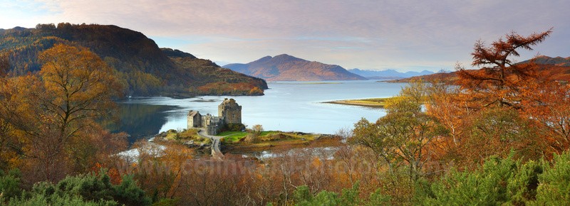 Panoramic View of Loch Alsh and Eileen Donan Castle - Panoramic Landsapes