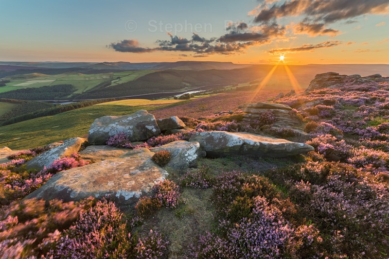 Derwent Edge Sunset | Peak District Heather Photography