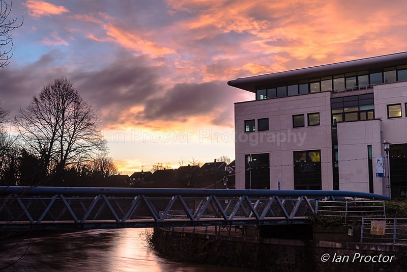 Sunrise at The Millennium Bridge, Lisburn. - County Antrim