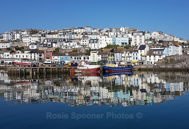 BX15 - Vivid reflections at Brixham Harbour - Greetings Cards Brixham Broadsands and Kingswear