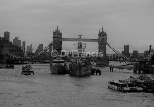 Tower Bridge (b&w) - By The Thames