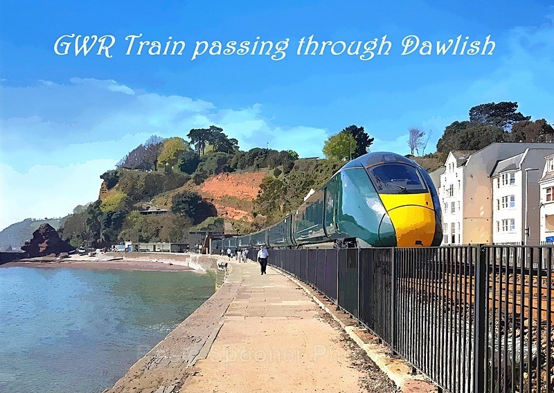 RSP051  GWR passing Dawlish - Train postcards in Teignmouth and Dawlish