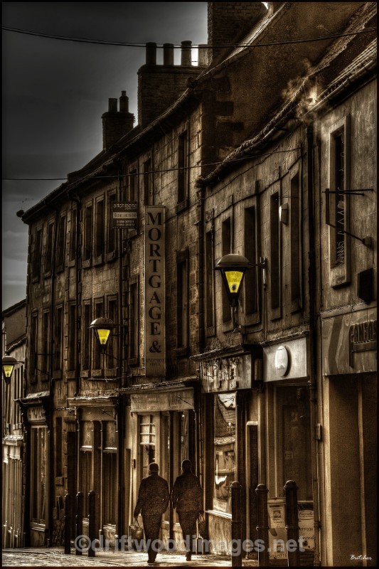 Berwick West Street lower 4 sepia HDR lights resized - High Dynamic Range pictures
