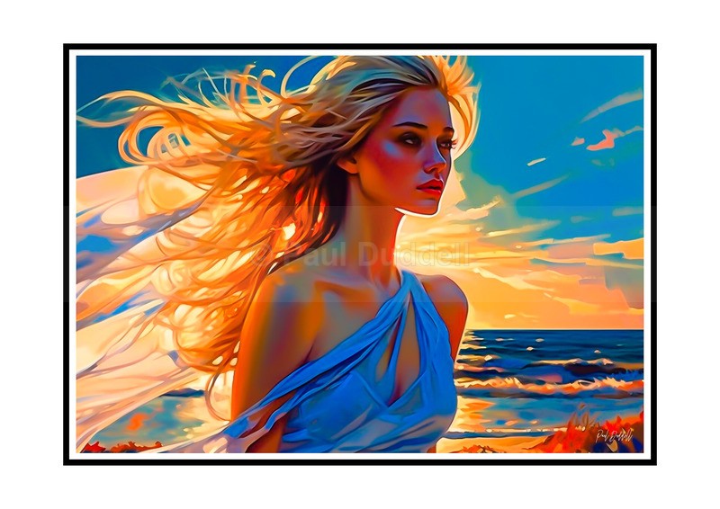 Love on Location, Bride on The Beach Paintings by Paul Duddell, Whispers & Strokes - Artist, Painter, and Photographer