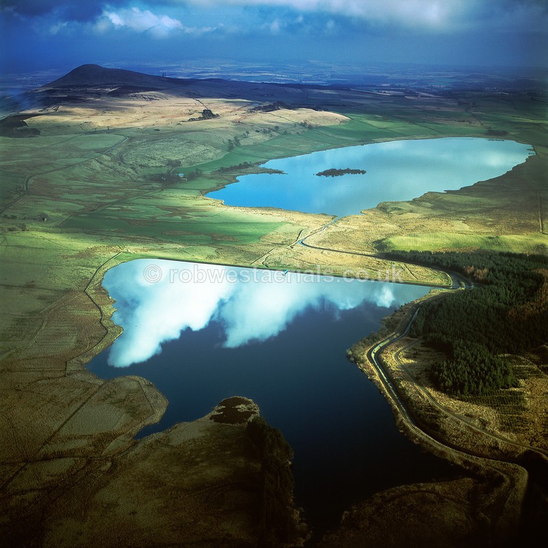 Ballo and Harperlease reservoirs on the Lomond Hills in Scotland