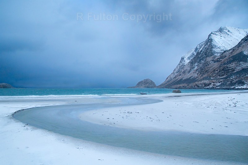 Snowy Beach - Lofoten Islands - Norway