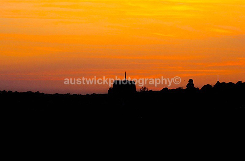 Sunset at Arundel Cathedral - Landscape