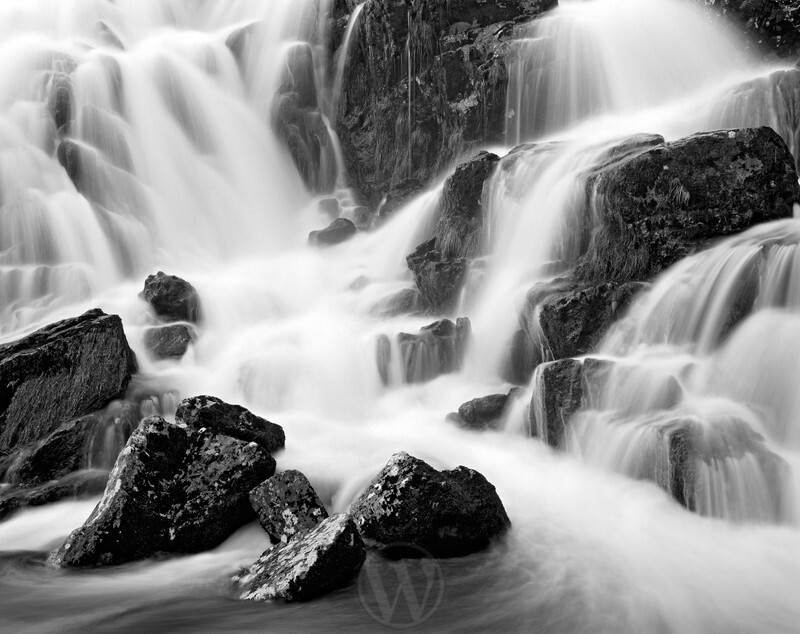 Snowdonia Waterfall Wales - Monochrome